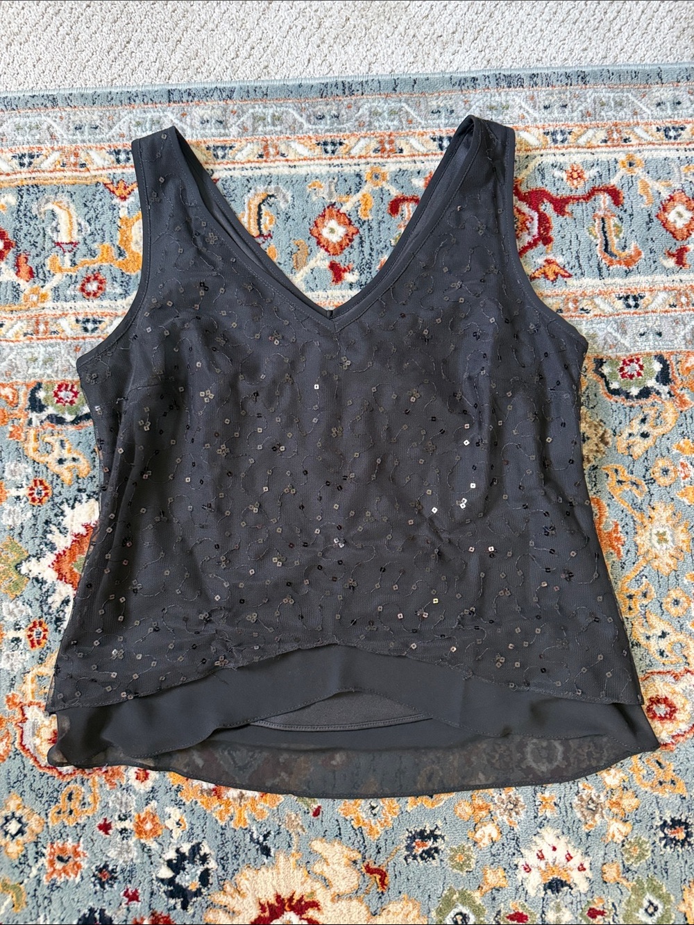 Black Sparkling Tank Top